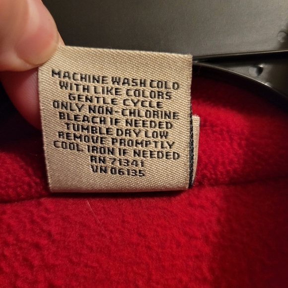 L.L. Bean Red Nordic Fair Isle Full Zip Fleece Jacket - Picture 11 of 11